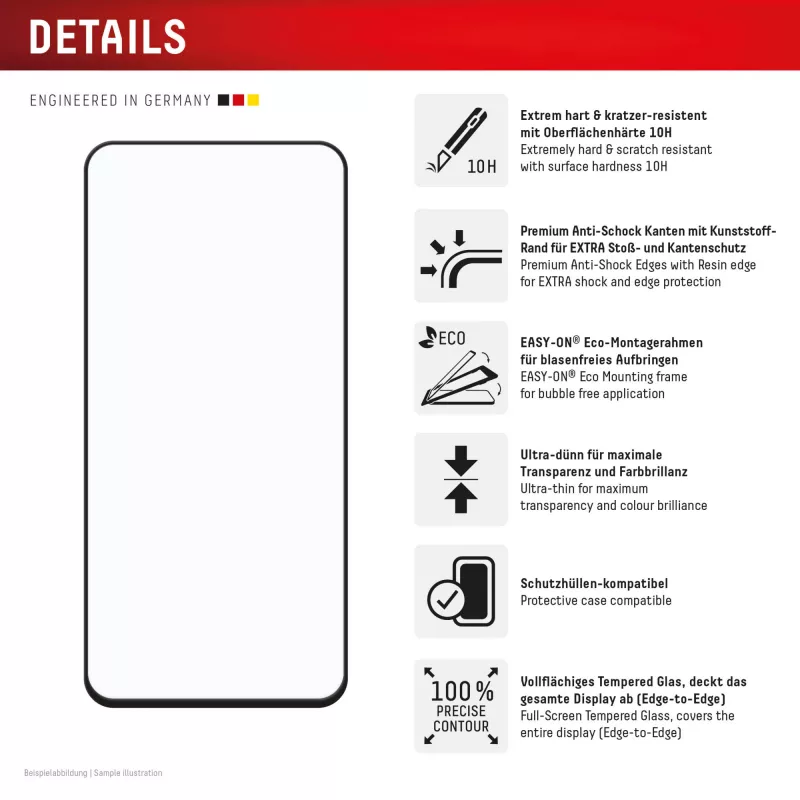 Displex Premium Screen Protector (visiškas padengimas, 10H) Samsung Galaxy S24 FE, Eco montavimo rėmelis