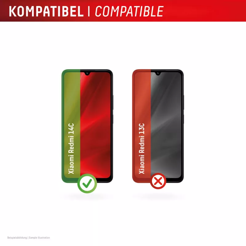 Displex Smart Glass (9H) – apsauginis stiklas, skirtas Xiaomi Redmi 14C, su montavimo lipdukais, nedūžtantis