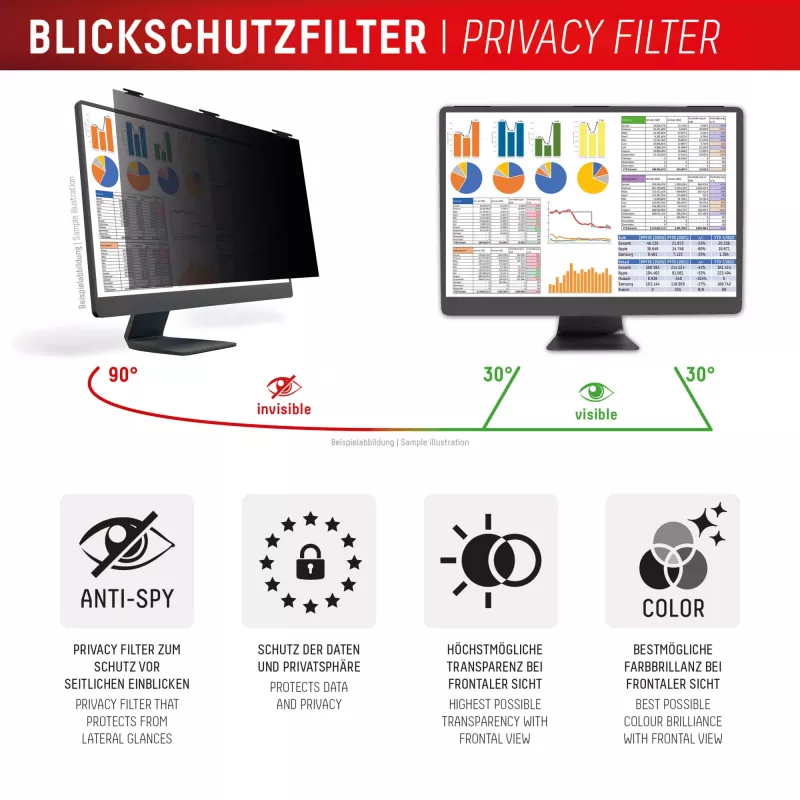 Displex PRIVACY SAFE nuimamas dvipusis privatumo filtras 27 colių (16:9) monitoriui