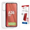 Grūdintas stiklo apsauginis stikliukas + dėklas, skirtas Samsung Galaxy A36, e.v.i., Eco montavimo rėmelis, atsparus įbrėžimams, permatomas