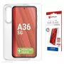 Grūdintas stiklo apsauginis stikliukas + dėklas, skirtas Samsung Galaxy A36, e.v.i., Eco montavimo rėmelis, atsparus įbrėžimams, permatomas