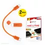 DISPLEX avarinis telefonų įkroviklis, USB-C į USB-C, mini kištukas + lankstus kabelis, kompaktiškas 2 rinkinys