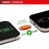DISPLEX avarinis telefonų įkroviklis, USB-C į USB-C, mini kištukas + lankstus kabelis, kompaktiškas 2 rinkinys