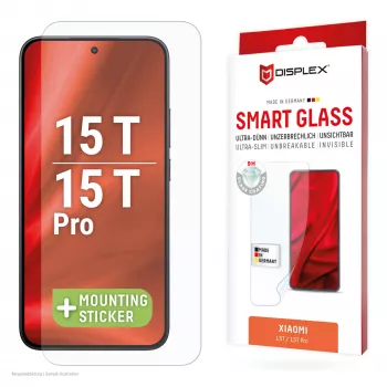 Displex Smart Glass (9H) apsauginis stiklas Xiaomi 15T / 15T Pro, montavimo lipdukas, skaidrus