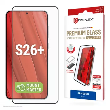 Displex Premium apsauginis stiklas (Full Cover, 10H), skirtas Samsung S26+, pilnas dengimas