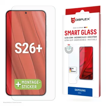 Tempered Smart Glass ekrano apsauga DISPLEX Samsung Galaxy S26+ (9H), skaidri, sauso montavimo, 1 vnt.