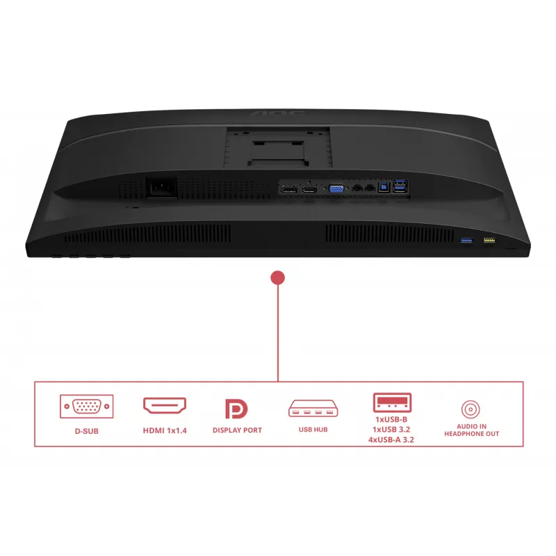 Monitorius AOC E4 X24E4U 61 cm (24 col.) 1920 x 1200 pikselių Full HD LED juodas