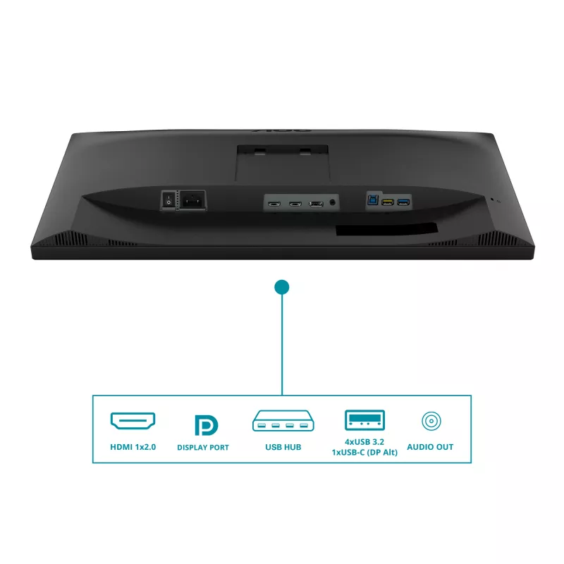AOC CU34V5C/BK/23 86,4 cm (34 inch) VA WQHD lenktas monitorius su USB-C PD65W