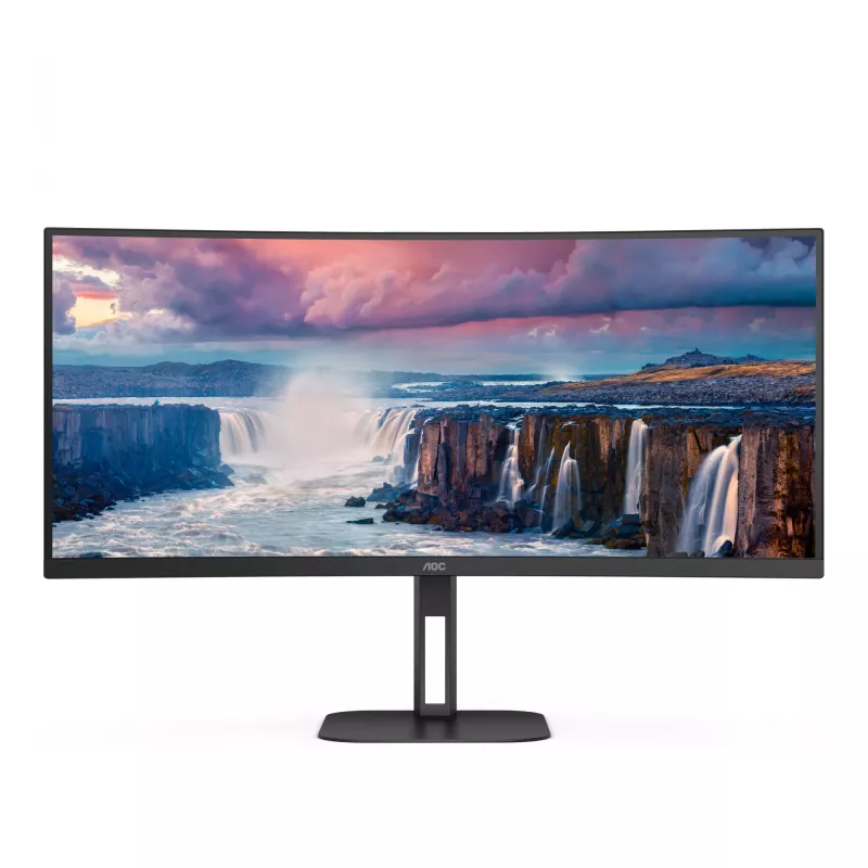 AOC CU34V5C/BK/23 86,4 cm (34 inch) VA WQHD lenktas monitorius su USB-C PD65W