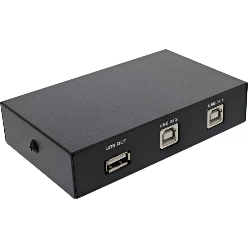 InLine USB 2.0 mechaninis jungiklis, USB-A įrenginys 2 kompiuteriams