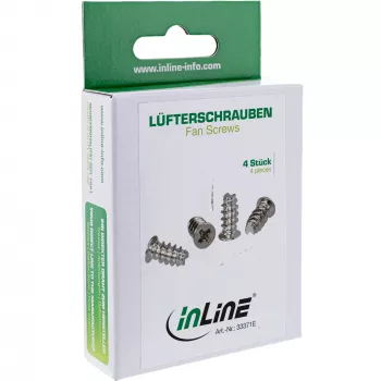 Varžtai ventiliatoriui InLine 5,0×10,0 mm nikeliuoti, 4 vnt. pakuotė