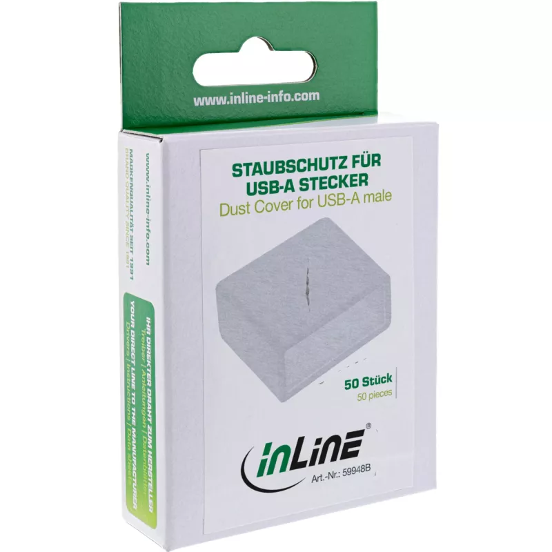 InLine Dust Cover USB-A kištukui, balti, 50 vnt.