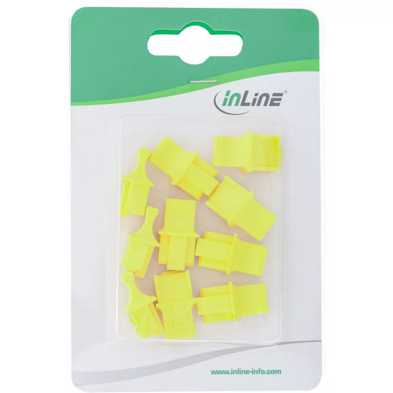 InLine Dulkių apsaugos dangtelis RJ45 lizdui, geltonas, 10 vnt.