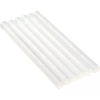 Karštų klijų lazdelės 6 vnt., InLine 7,5 mm × 100 mm, baltos, klijų pistoletui
