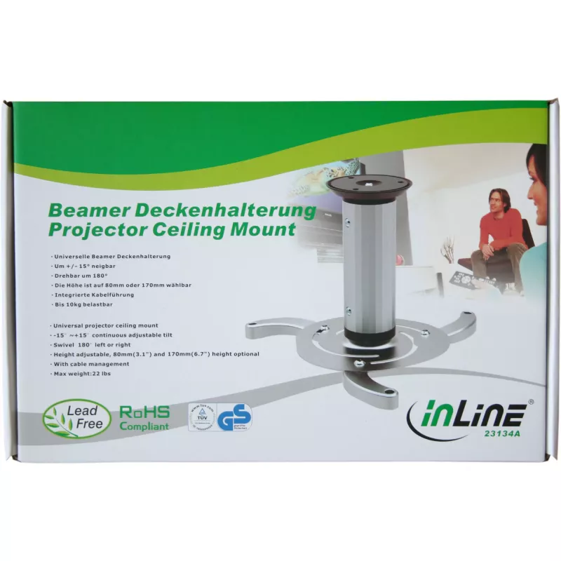 Projektoriaus laikiklis InLine 23134A aukštis 130/200mm max 10kg