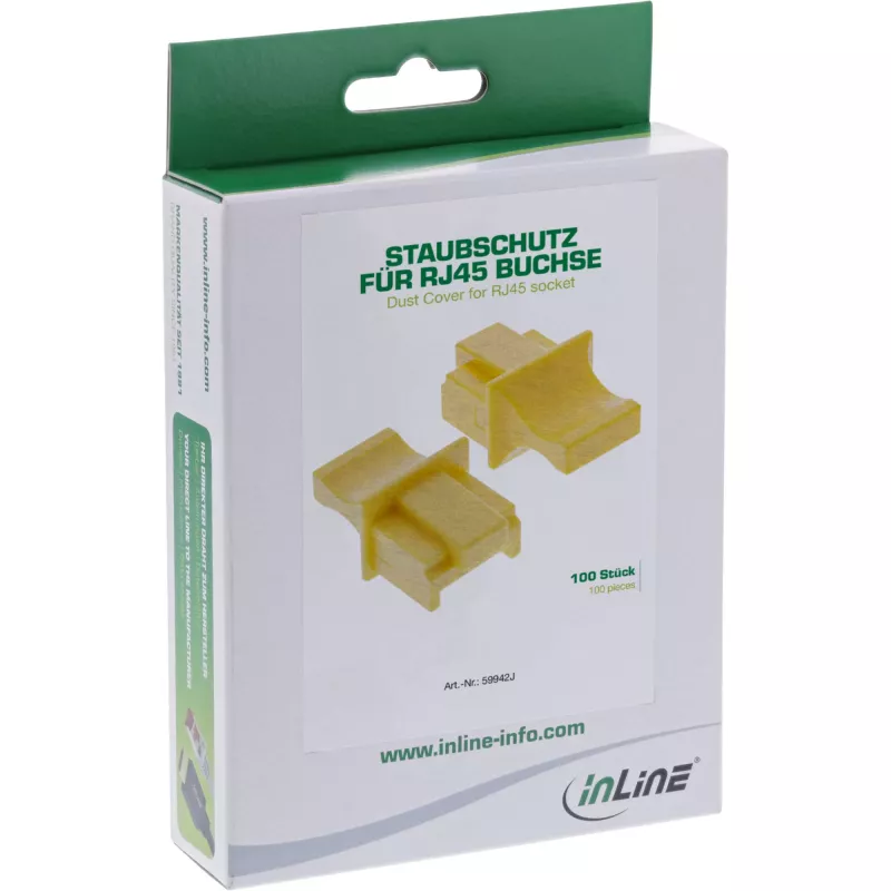 InLine Dulkėms atsparus kištukas RJ45 lizdui, geltonas, 100 vnt.