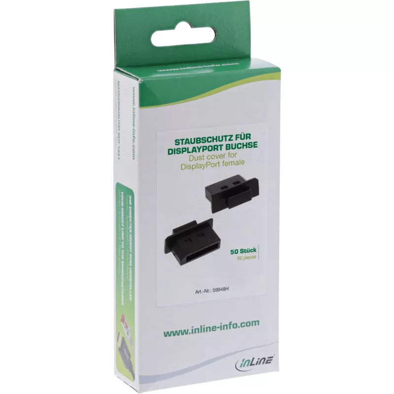 InLine Dust Cover DisplayPort lizdui, juoda, 50 vnt.
