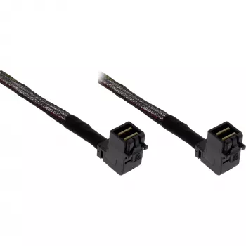 Mini SAS HD kabelis InLine SFF-8643 į SFF-8643, abiejuose galuose kampuotas, Sideband, 1 m