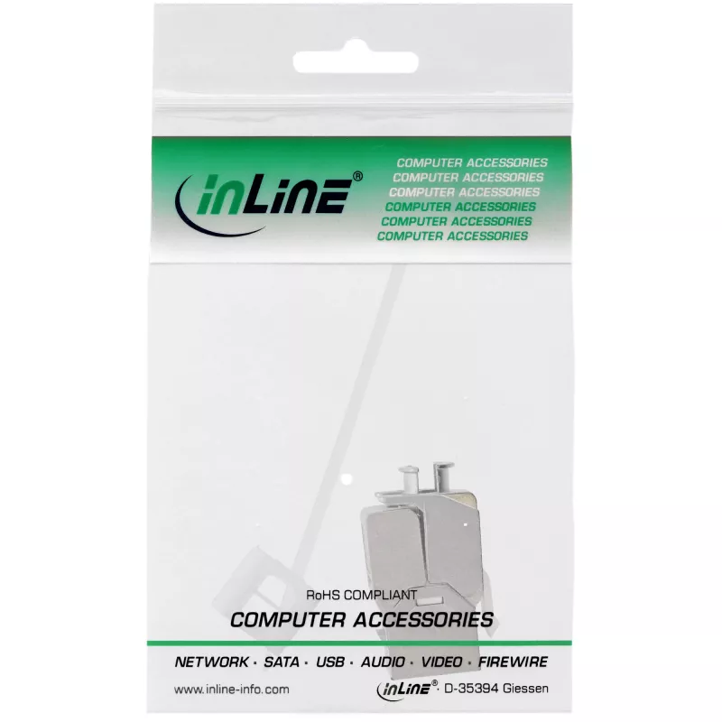InLine RJ45 Keystone Jack Snap-In modulis Cat.6a su dulkių dangteliu, raudonas