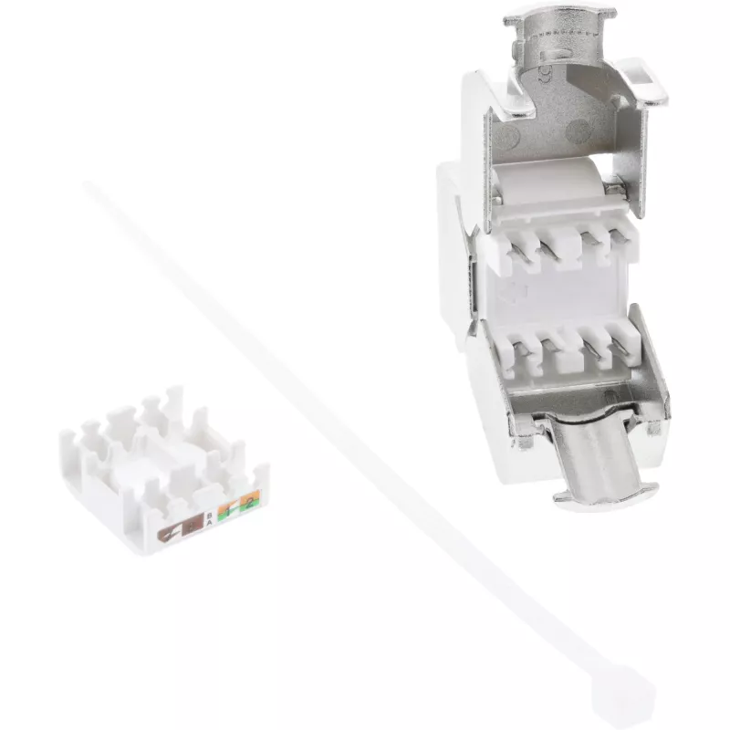 InLine RJ45 Keystone Jack Snap-In modulis Cat.6a su dulkių dangteliu, mėlynas