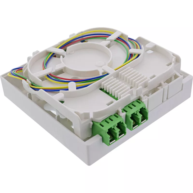 InLine FTTH prijungimo dėžutė su jau sumontuotu 4x LC/APC 9/125µm 10m kabeliu