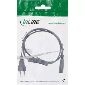 InLine 16151 maitinimo laidas su jungikliu, juodas, 1 m, CEE7/16 – IEC C7