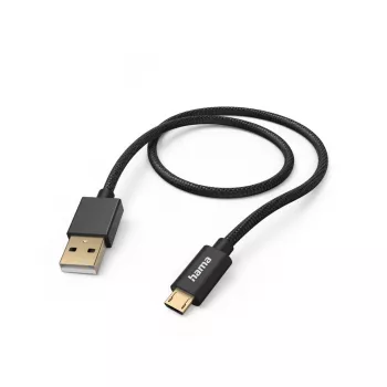 Hama Fabric USB laidas USB 2.0 1,5 m USB A Micro-USB B juodas