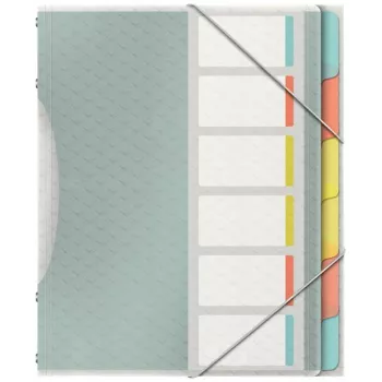 Esselte Colour'Breeze skirstytuvų knygelė su 6 skirtukais, įvairiaspalvė, polipropilenas (PP), 266 mm, 20 mm, 240 g, 1 vnt.
