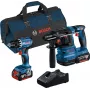 Bosch Professional kombinuotas įrankių rinkinys GSR 18V-45 + GBH 18V-22, 2x 4,0 Ah, mėlynas