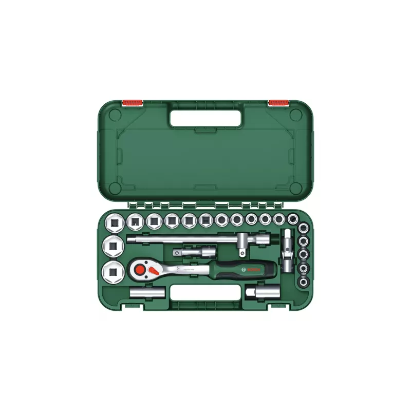 Bosch 1 600 A02 Z9F plieninis reketinių antgalių rinkinys, 21 vnt., juoda/žalia