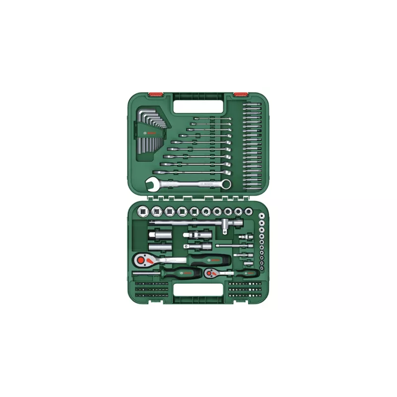 Bosch 1 600 A02 Z9B kombinuotųjų veržliarakčių rinkinys, 132 įrankiai