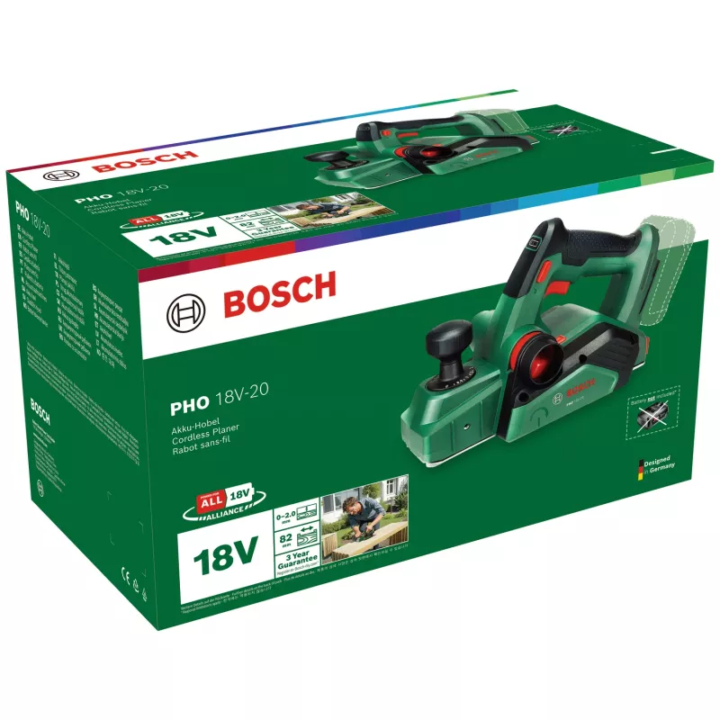 Bosch PHO 18V-20 (Bare tool, Carton) – akumuliatorinis oblius, žalias