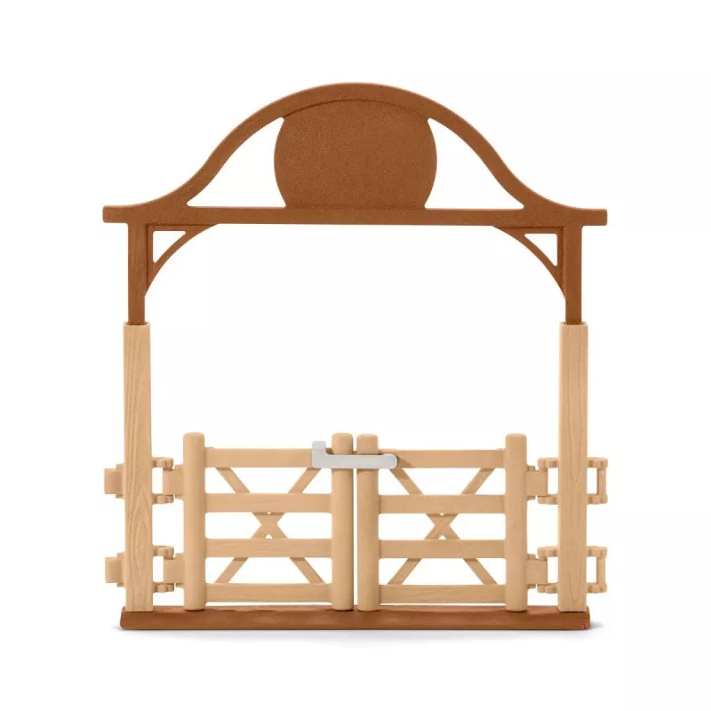 schleich HORSE CLUB Paddock su įėjimo vartais, figūrėlių tvora, 5 m., arklidės, arkliai, smėlio, ruda