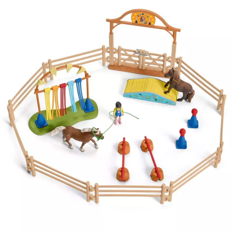 schleich Pony vikrumo treniruotė, Agility, Ūkio gyvūnai / ūkio žaislai, 3 metai, Įvairiaspalvis, Plastikas