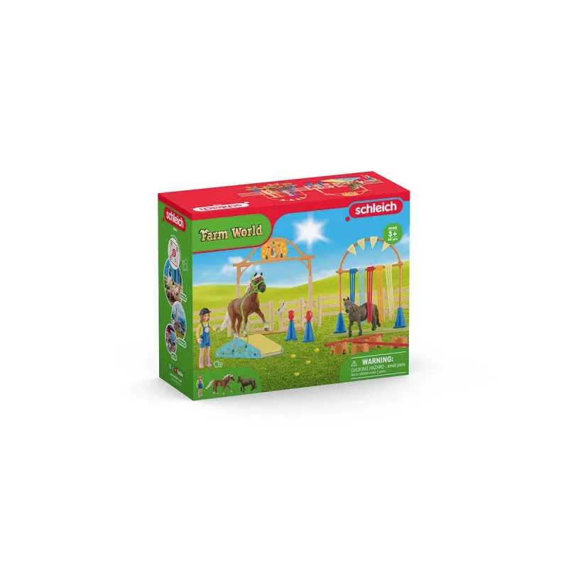 schleich Pony vikrumo treniruotė, Agility, Ūkio gyvūnai / ūkio žaislai, 3 metai, Įvairiaspalvis, Plastikas