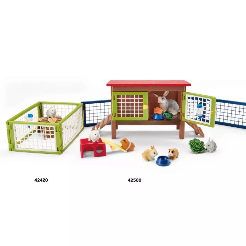 Triušių ir jūrų kiaulyčių namelis Schleich FARM WORLD 42500