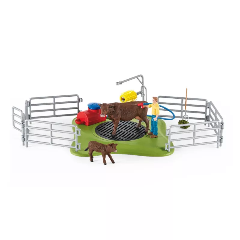 Schleich FARM WORLD Happy Cow Wash – Karvių plovykla su figūrėlėmis