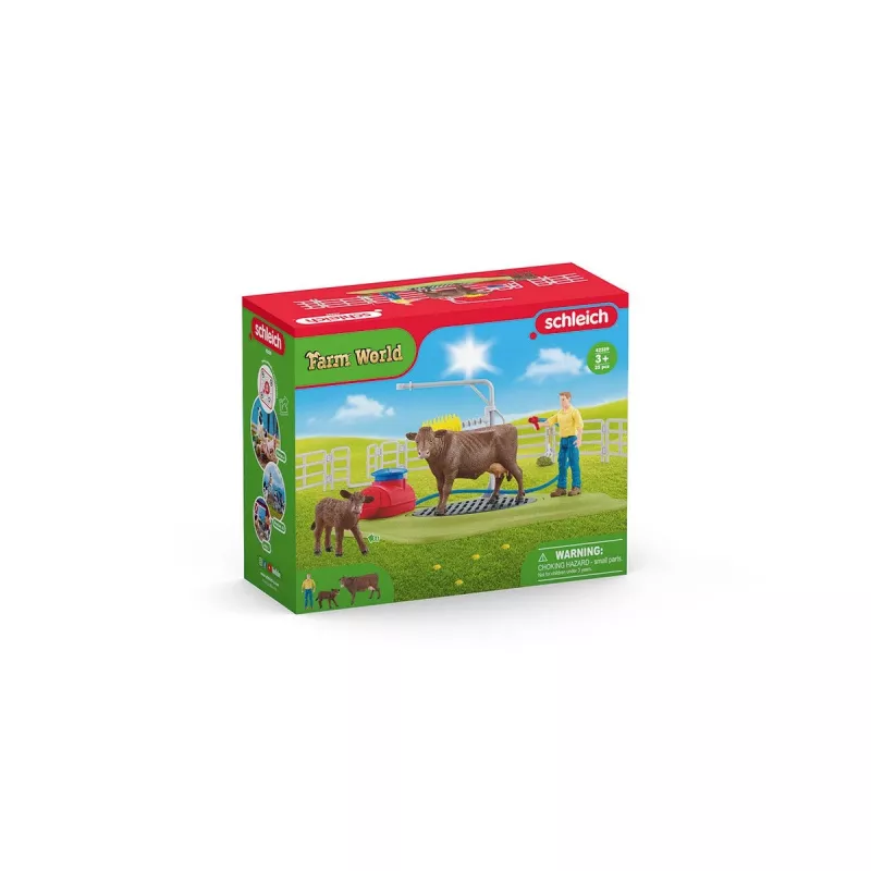 Schleich FARM WORLD Happy Cow Wash – Karvių plovykla su figūrėlėmis