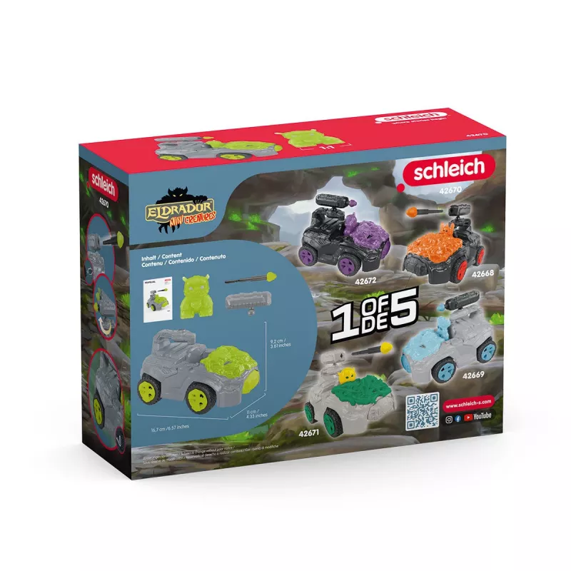 Schleich ELDRADOR CREATURES Stone CrashMobile – motorizuota transporto priemonė su MINI CREATURE figūrėle 7–12 metų