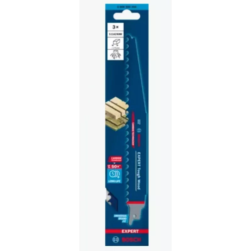 Bosch Expert 2 608 900 404 pjūklo geležtė stūmokliniam pjūklui, karbidinė, 3 vnt.