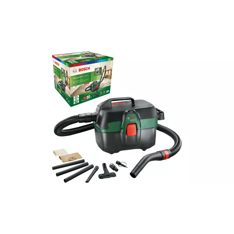 Bosch AdvancedVac 18V-8 8 L cilindrinis dulkių siurblys sausam ir šlapiam valymui