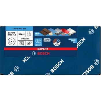 Šlifavimo diskų rinkinys Bosch EXP O780 150 mm, 55 vnt.