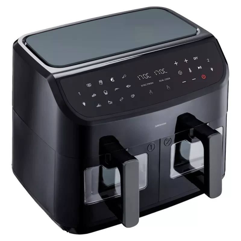MEDION LIFE P20 Double 8.7 L 2600 W Karšto oro gruzdintuvė Juoda