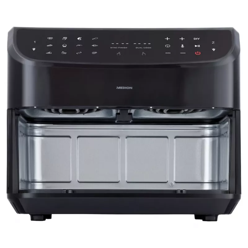 MEDION LIFE P20 Double 8.7 L 2600 W Karšto oro gruzdintuvė Juoda