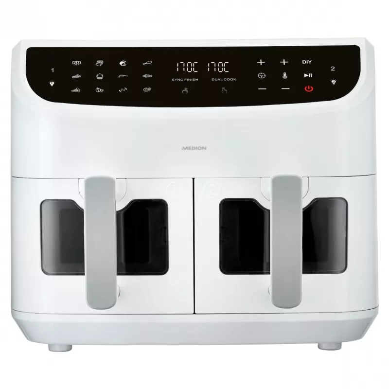 MEDION LIFE P20 Double 8.7 L 2600 W Karšto oro gruzdintuvė balta