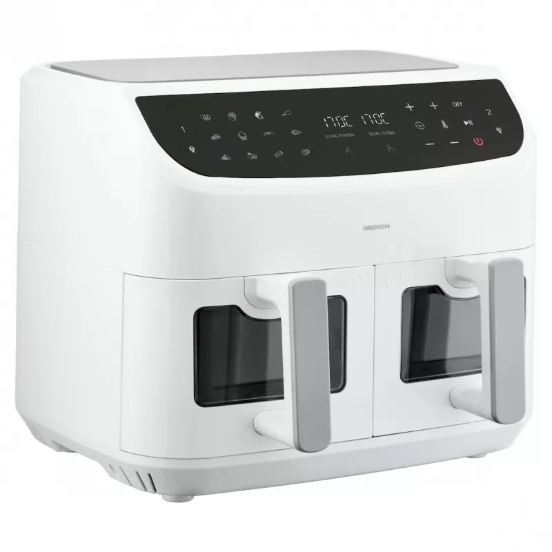 MEDION LIFE P20 Double 8.7 L 2600 W Karšto oro gruzdintuvė balta