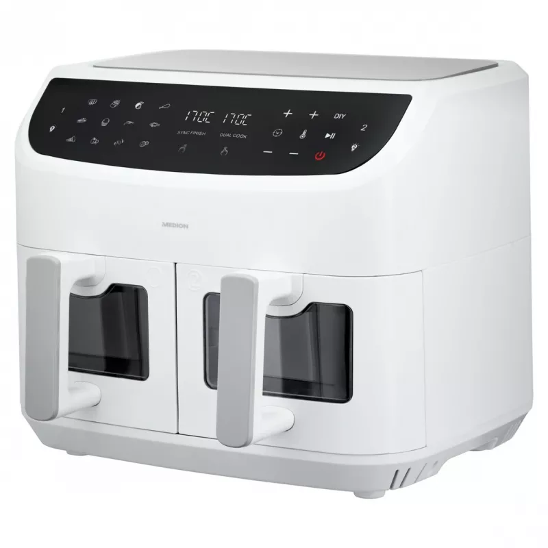 MEDION LIFE P20 Double 8.7 L 2600 W Karšto oro gruzdintuvė balta