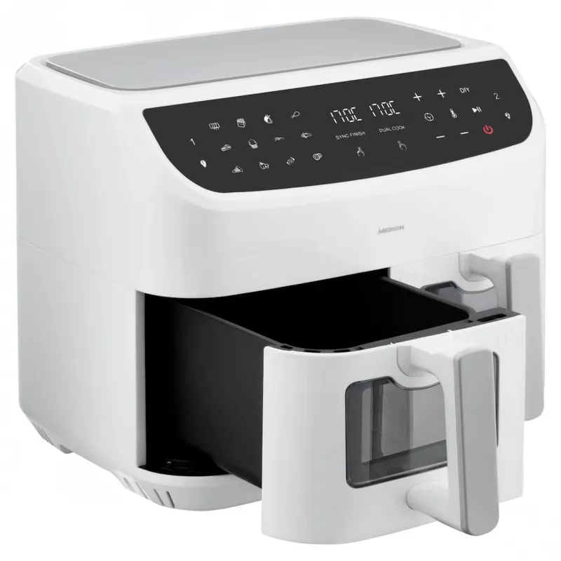 MEDION LIFE P20 Double 8.7 L 2600 W Karšto oro gruzdintuvė balta