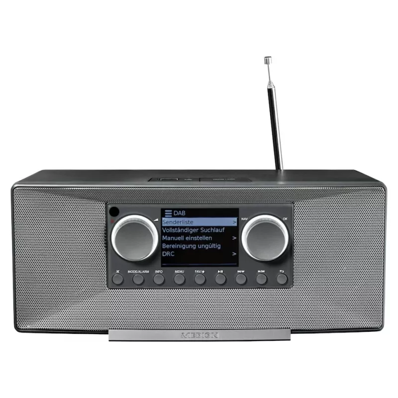 Internetinis radijas MEDION LIFE P85333 — DAB+ / FM, 12 W RMS, 2,8 colio TFT, Wi‑Fi 802.11a/b/g, 3,5 mm lizdas, pilka spalva