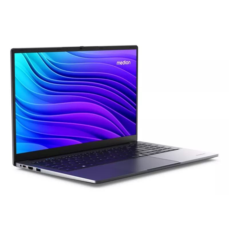 Nešiojamas kompiuteris MEDION AKOYA E15223 Intel® N N100 39,6 cm (15,6 inch) Full HD 4 GB LPDDR5 128 GB Flash Wi-Fi 5 Windows 11 Home S režimas Pilka
